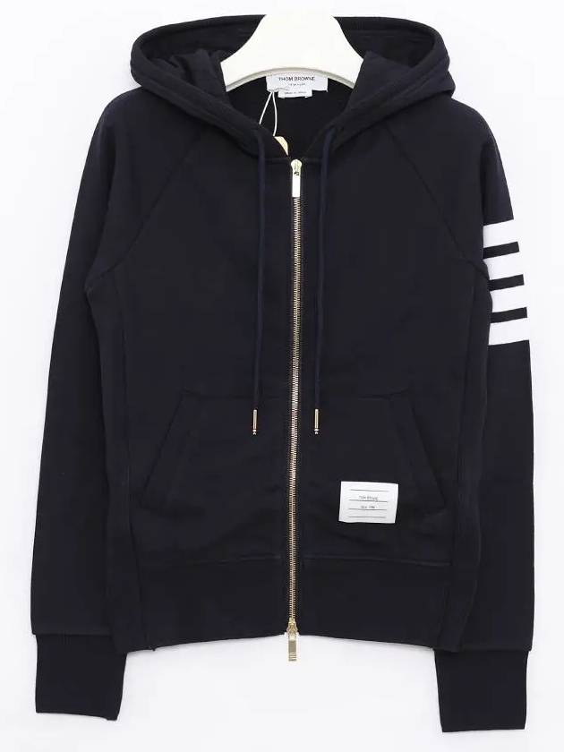 Engineered 4-Bar Stripe Loopback Jersey Knit Zip Up Hoodie Navy - THOM BROWNE - BALAAN 4