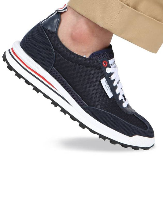 Men's Heavy Athletic Mesh Tech Runner Low Top Sneakers Navy - THOM BROWNE - BALAAN 2