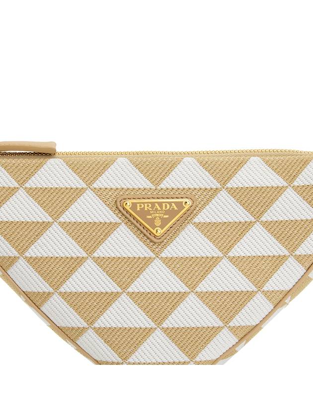 Embroidered Jacquard Fabric Mini Bag Beige Chalk White - PRADA - BALAAN 9