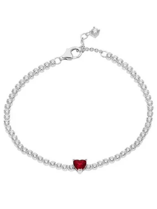 Sparkling Heart Tennis Bracelet Silver - PANDORA - BALAAN 3