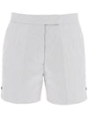 RWB Pinstripe Classic Backstrap Shorts Medium Grey - THOM BROWNE - BALAAN 2