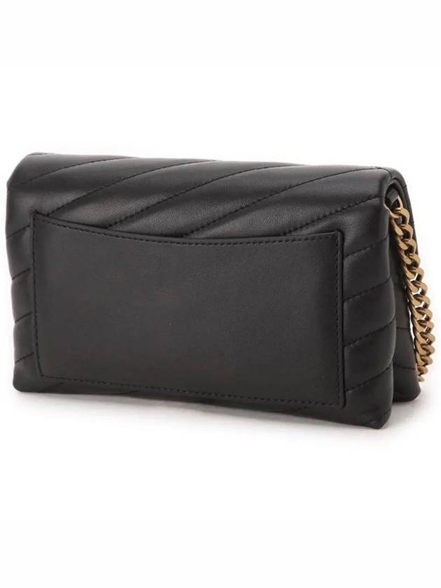 Kira Chevron Chain Long Wallet Black - TORY BURCH - BALAAN 4