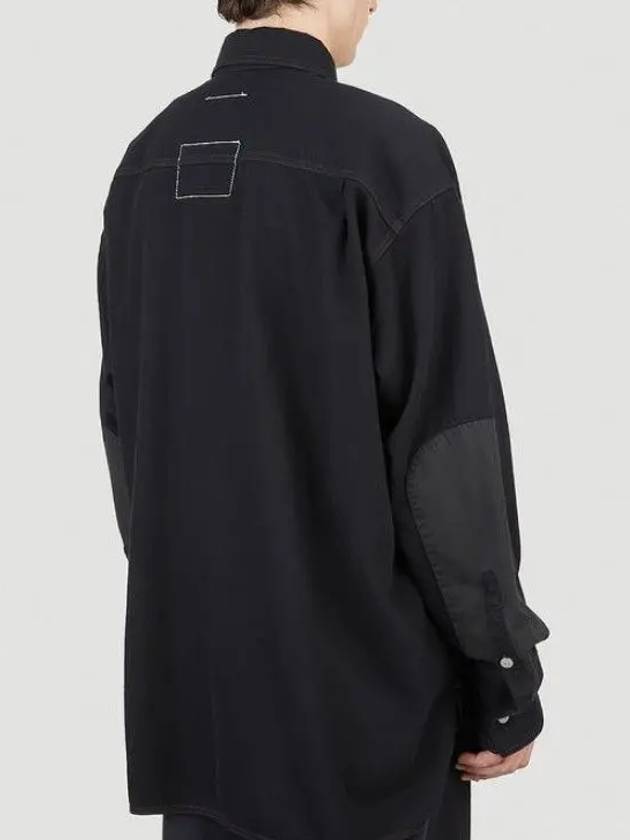 Oversized Denim Shirt Jacket Black - MAISON MARGIELA - BALAAN 5