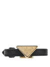 Saffiano Triangle Logo Bracelet Black - PRADA - BALAAN 2