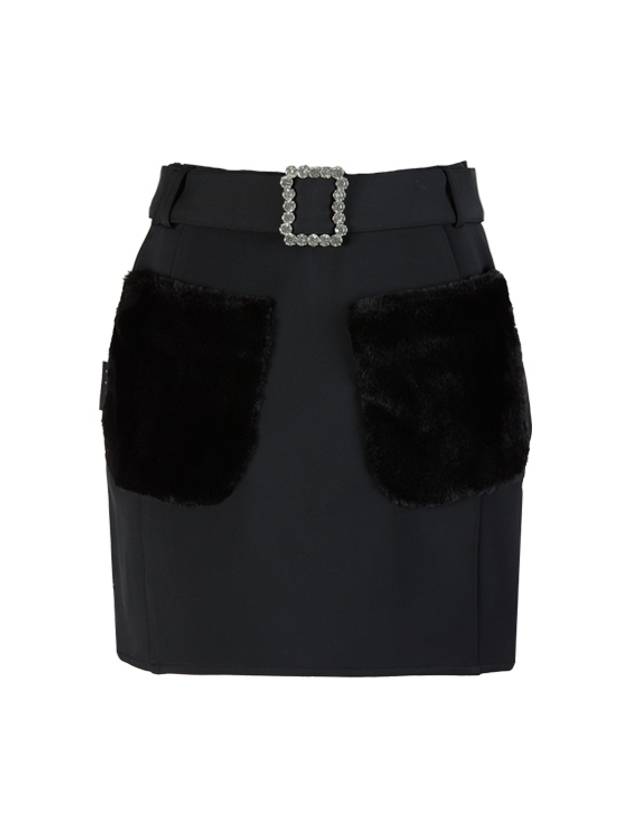 golf wear fur pocket skirt Fur pocket skirt Black - J JANE - BALAAN 2