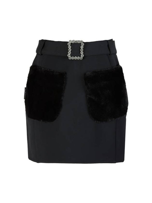 golf wear fur pocket skirt Fur pocket skirt Black - J JANE - BALAAN 2