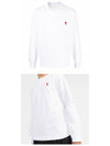 Small Heart Logo Long Sleeve T-Shirt White - AMI - BALAAN 5