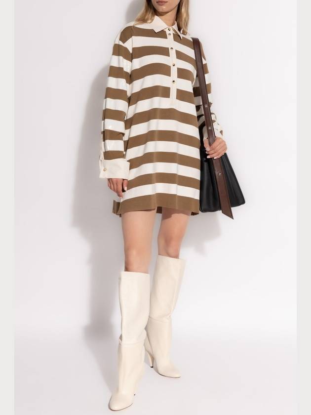 Max Mara Dress With Stripe Pattern, Women's, Brown - MAX MARA - BALAAN 2