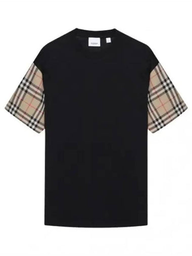 Vintage Check Sleeve Cotton Oversized T Shirt - BURBERRY - BALAAN 1