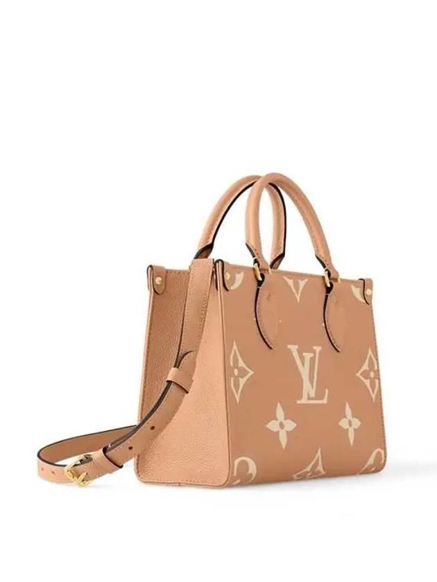 On The Go PM Bicolor Monogram Empreinte Tote Bag Beige - LOUIS VUITTON - BALAAN 3