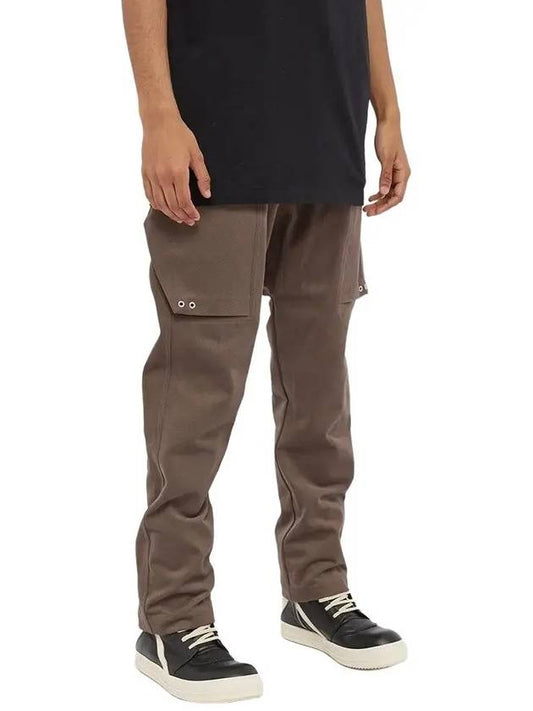 Drop Crotch Cotton Cargo Pants Brown RU02B2379 TE34 - RICK OWENS - BALAAN 1