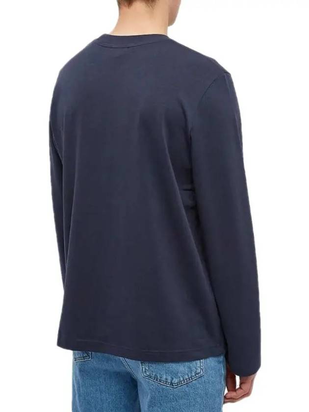 Men's Oliver Logo Long Sleeve T-Shirt Navy - A.P.C. - BALAAN 4