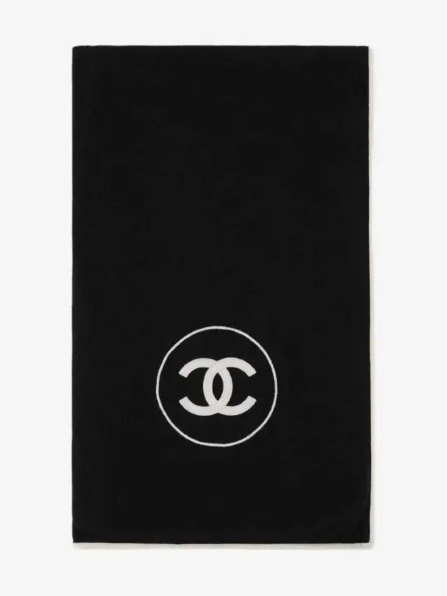 CC Logo Cashmere Silk Scarf Black - CHANEL - BALAAN 2