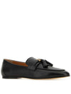 Tassel Embellished Leather Loafers Black - TOD'S - BALAAN 3