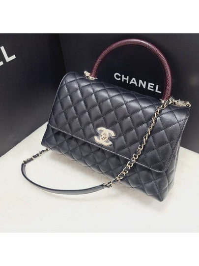 Coco Handle Medium Leather Tote Bag Black - CHANEL - BALAAN 2