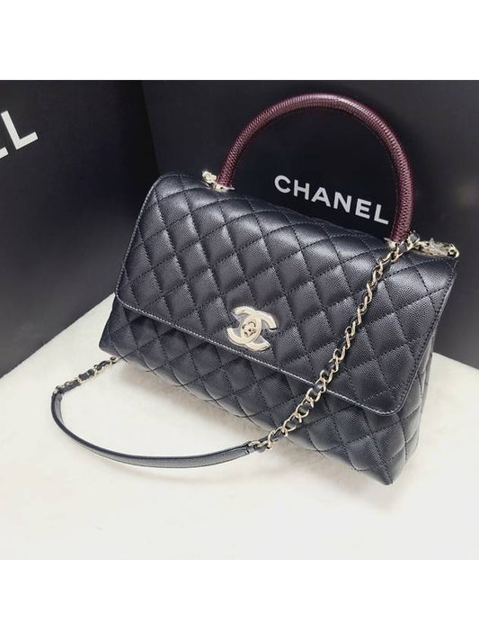 Grained Calfskin Medium Flap Tote Bag Black - CHANEL - BALAAN 2