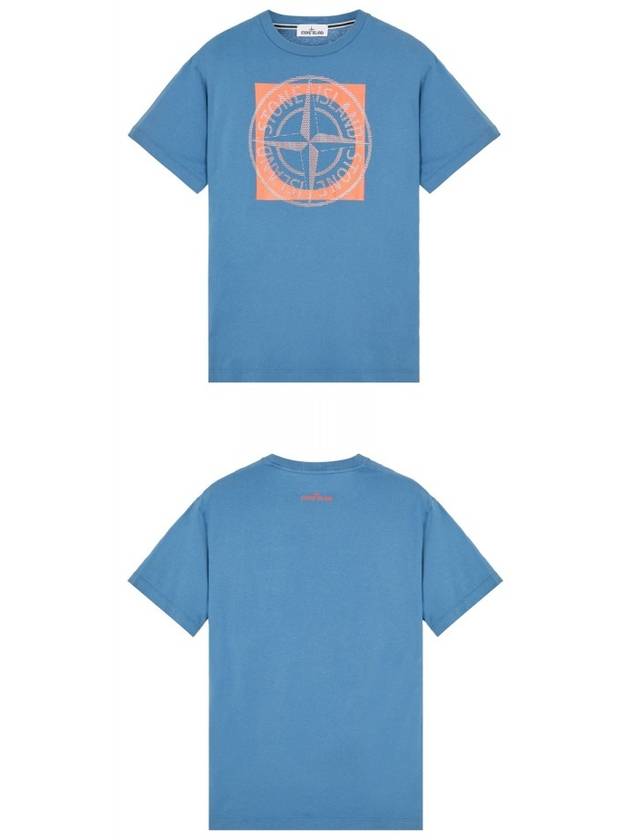 Compass Logo Printing Short Sleeve T-Shirt Blue - STONE ISLAND - BALAAN 5