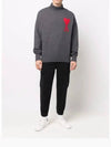 Big Heart Logo Wool Knit Turtleneck Grey - AMI - BALAAN 6