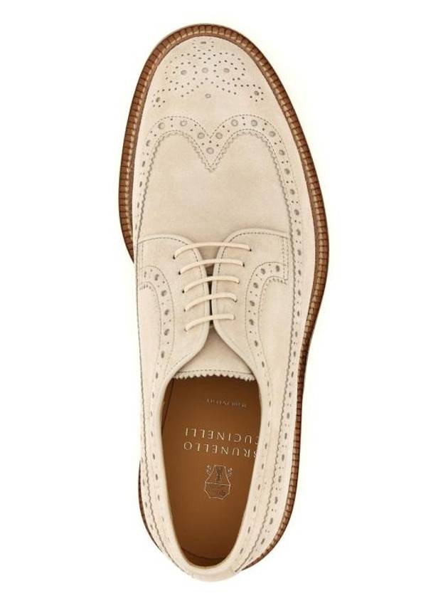 Perforated-Embellished Lace-Up Derby Beige - BRUNELLO CUCINELLI - BALAAN 5