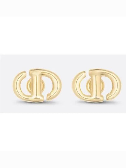 CD Navy Stud Metal Earrings Pink Gold Finish - DIOR - BALAAN 2