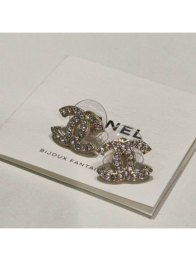 Women s Earrings Champagne Gold Crystal - CHANEL - BALAAN 6