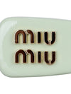 Logo Patent Leather Hair Clip Aqua - MIU MIU - BALAAN 6