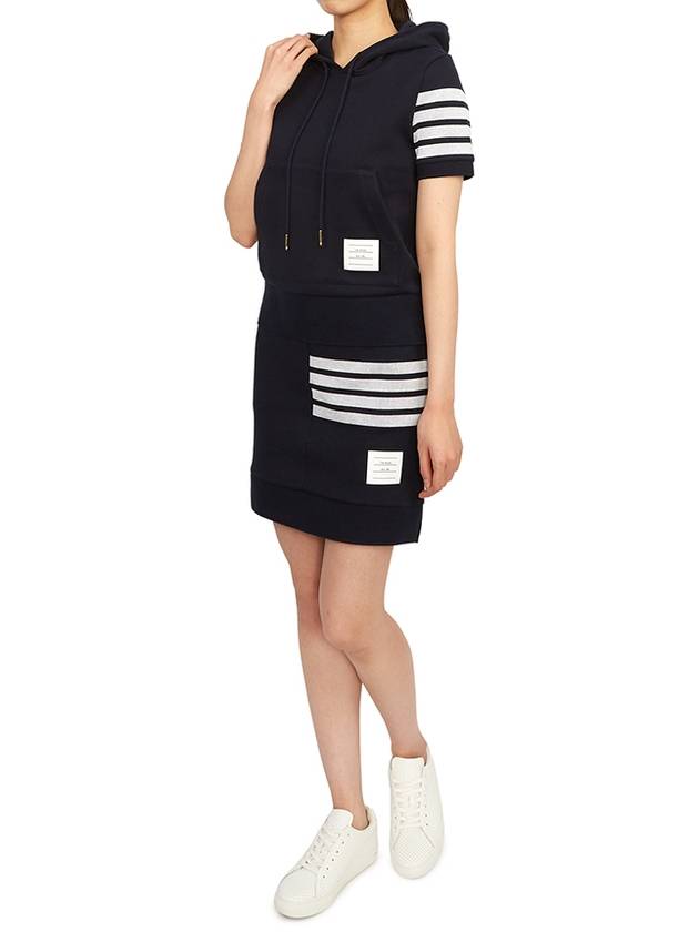 Double Face 4 Bar Knit Mini A Line Skirt Navy - THOM BROWNE - BALAAN 6