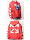 Mona Lisa paint print oversized hooded top red - OFF WHITE - BALAAN.