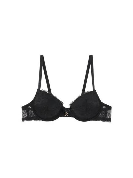 UNDERWEAR Women's Flower Lace PushUp Bra Black - EMPORIO ARMANI - BALAAN 1