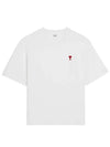 Small Heart Logo Boxy Fit Short Sleeve T-Shirt White - AMI - BALAAN 2