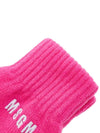 logo embroidered knit gloves pink - MSGM - BALAAN.