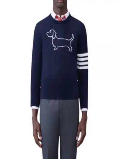 Merino Hector 4 Bar Crew Neck Pullover MKA486A Y1002 415 - THOM BROWNE - BALAAN 1