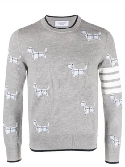 Hector Intarsia Crew Neck Knit Top Grey - THOM BROWNE - BALAAN 2