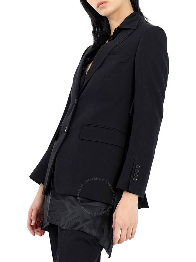 Women's Logo Panel Detail Tailored Wool Jacket Black - BURBERRY - BALAAN 3