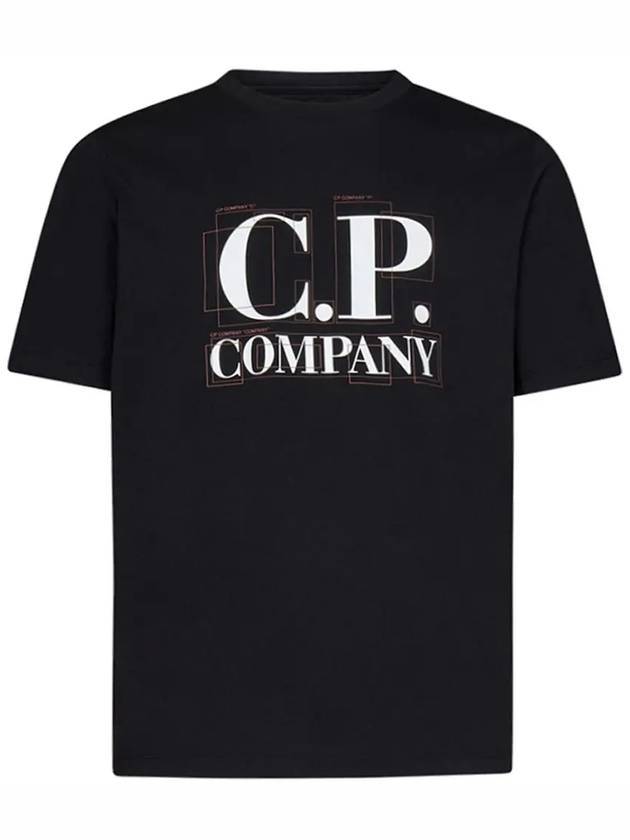 Graphic Logo Print Short Sleeve T-Shirt Black - CP COMPANY - BALAAN 1