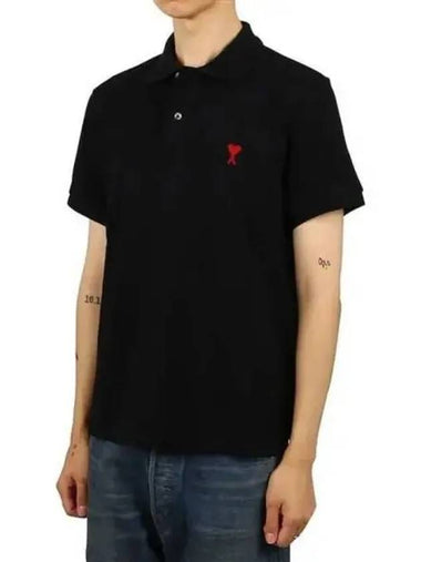 Heart logo short sleeve polo t shirt 270273 - AMI - BALAAN 1