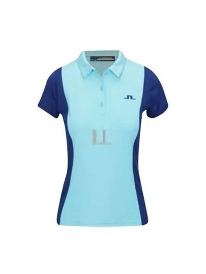 Tilly Polo Short Sleeve T-Shirt Blue Curacao - J.LINDEBERG - BALAAN 2