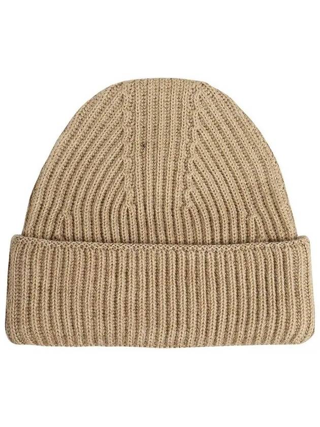 Fox Head Patch Ribbed Beanie Beige - MAISON KITSUNE - BALAAN 4