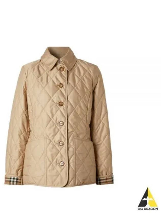 Diamond Quilted Thermoregulated Jacket New Chino Beige - BURBERRY - BALAAN 2