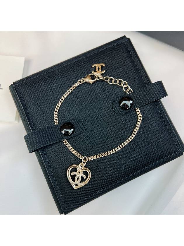 heart crystal chain bracelet gold - CHANEL - BALAAN 11