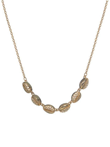 Shell goldtone and crystal necklace - SWAROVSKI - BALAAN 1