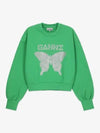 Butterfly Logo Print Organic Cotton Sweatshirt Kelly Green - GANNI - BALAAN 2