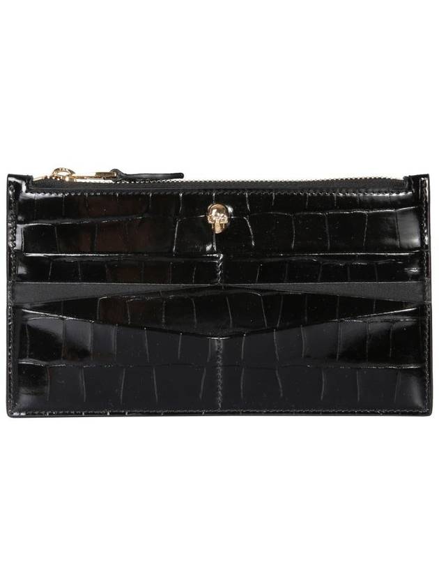 Skull Zipper Card Wallet Black - ALEXANDER MCQUEEN - BALAAN 2