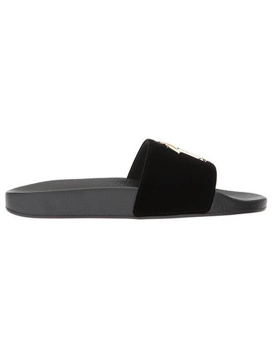 Signature Metal Velvet Slippers Black - GIUSEPPE ZANOTTI - BALAAN 1