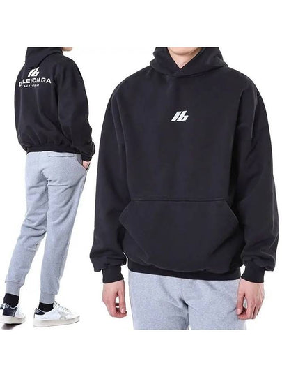 Logo Print Hoodie Black - BALENCIAGA - BALAAN 2