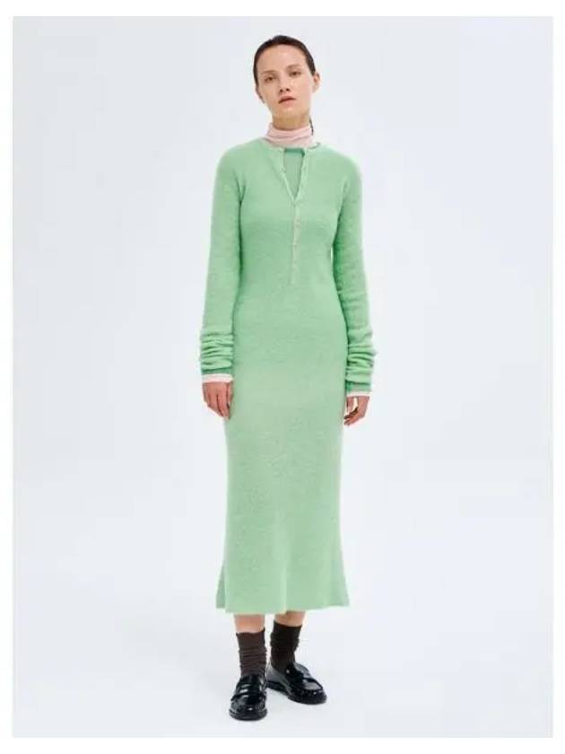 Women s Suri alpaca sheer knit dress light green domestic product GM0024082975559 - AURALEE - BALAAN 1