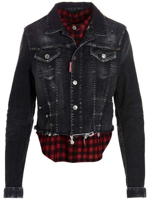 checked denim jacket - DSQUARED2 - BALAAN 1