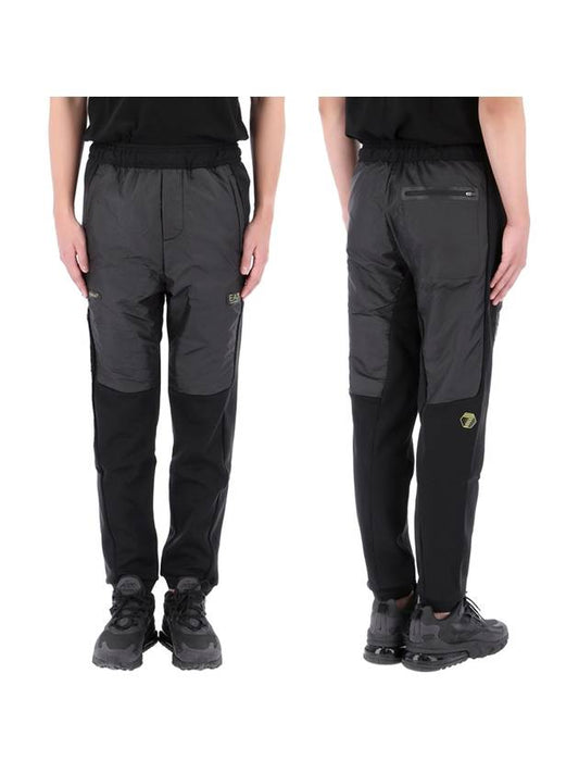 Logo Tech Track Pants Grey Black - EMPORIO ARMANI - BALAAN 2