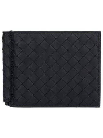 Intrecciato Money Clip Wallet Black - BOTTEGA VENETA - BALAAN 1