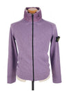 Men's High Neck Zip Up Hoodie Jacket Purple - STONE ISLAND - BALAAN 3